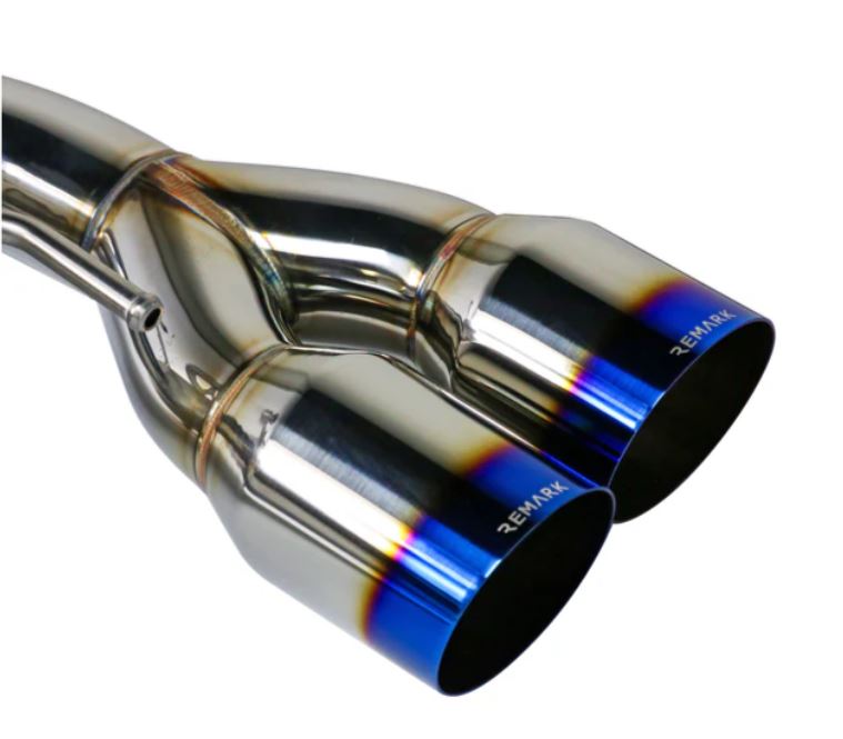 Remark 08-14 Subaru WRX STi GR Hatch Sports Touring Cat-Back Exhaust - Burnt Quad Tips (Resonated) (RK-C2076S-02T)