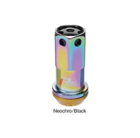 Project Kics 16+4 Neo Chrome Lock & Lug Nuts R40 Iconix - 14X1.25 (Black Cap) (WRIA15NK)