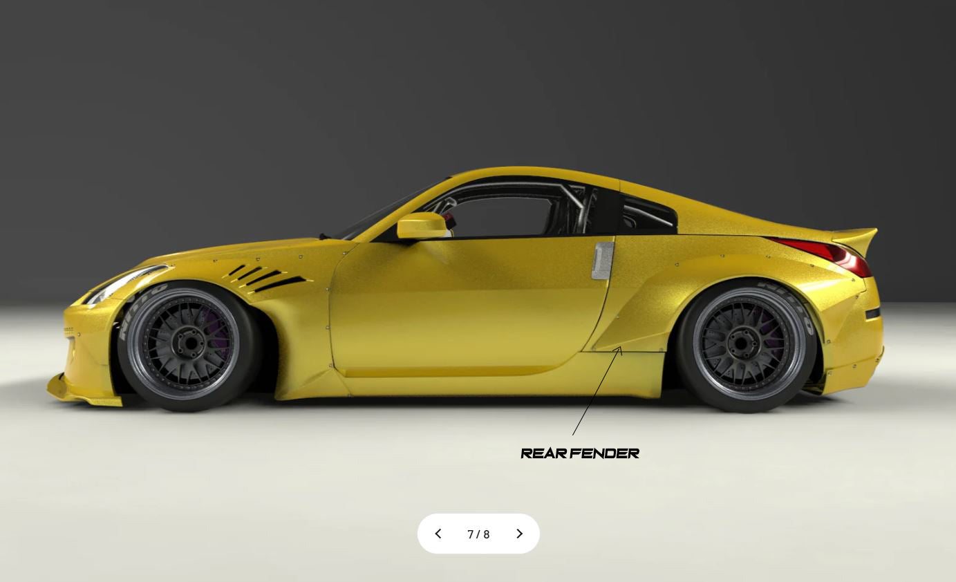 GReddy 03-09 Nissan 350Z Z33 Rocky Bunny Aero Kit - Rear Fenders (17020354)
