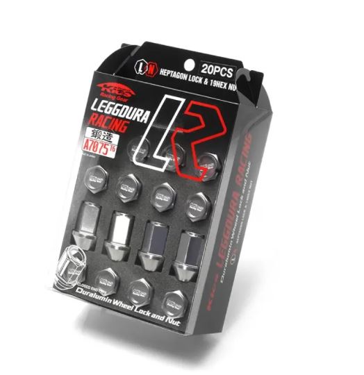 Project Kics 12X1.50 Gunmetal Leggdura Racing Lug Nuts (Laser Logo) - 20 PCS (WKIZ1G)