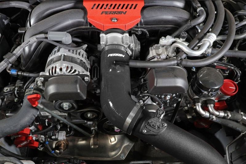 PERRIN 22-23 Subaru BRZ/Toyota GR86 Silicone Inlet Hose (3in. ID / SS Wire) - Black