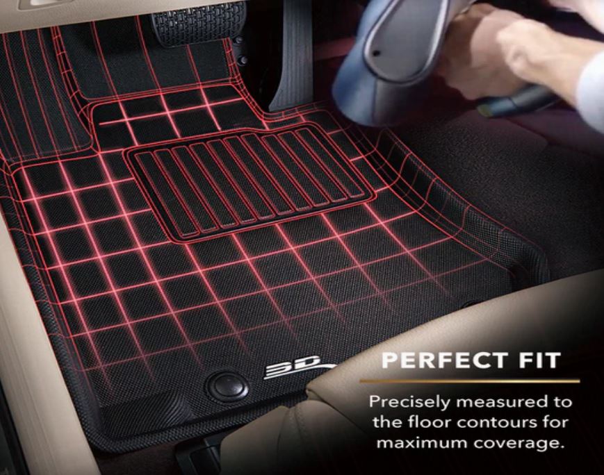 3D Maxpider 19-24 Nissan Armada Kagu Front Floor Mat- Black R1 (L1NS14611509)