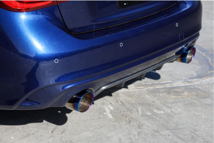 REMARK 14+ Infiniti Q50 Axleback Exhaust w/Mufflers - Burnt Double Wall Tip (RO-TTQ5-DM)