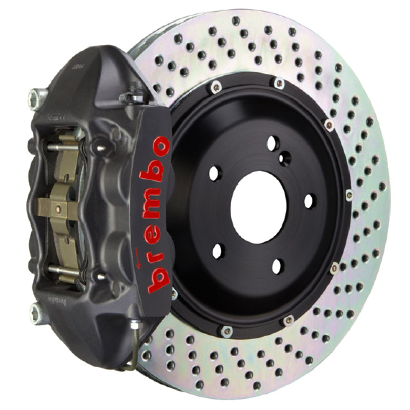 Brembo 23+ GR Corolla Rear GTS BBK 4 Piston Cast 345x28 2pc Rotor Drilled-Black HA (2P1.8062AS)