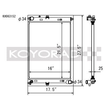 Radiador de aluminio Koyo 92-00 Honda Civic/Del Sol (HH080292)
