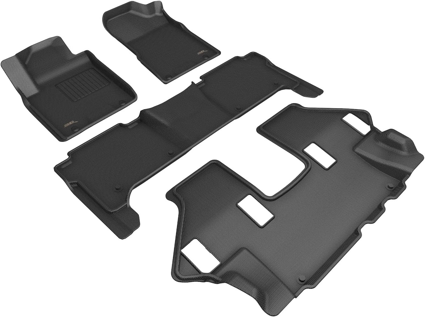 3D Maxpider 19-24 Nissan Armada Kagu Floor Mat Set in Black R1 R2 R3