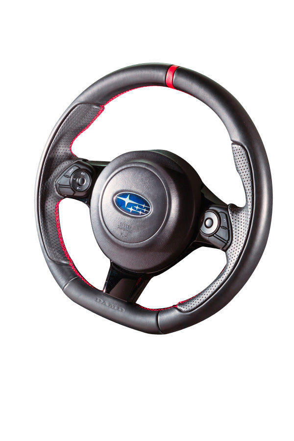 DAMD 2019+ GR86/ BRZ/ 86 D-Shape Steering Wheel Black w. Red Stitch