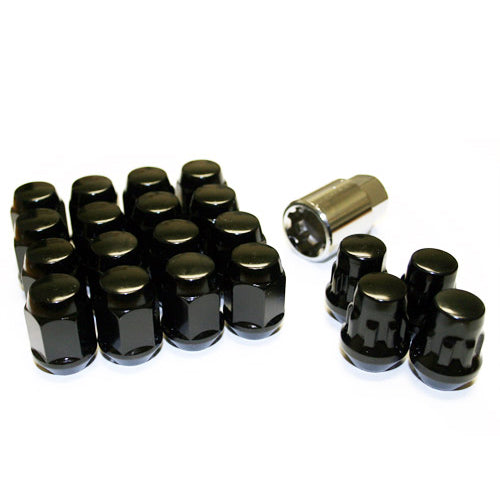 Project Kics Juego de 16 LUGS + 4 CERRADURAS Negro Bullock y Tuerca - 12X1.50