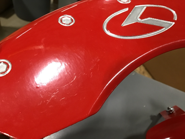 MGP 4 Caliper Covers Engraved Front & Rear Circle K/Kia Red finish silver ch | 21069SCRKRD Scratch & Dent