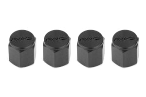 Rays Aluminum Air Valve Cap Set - Black