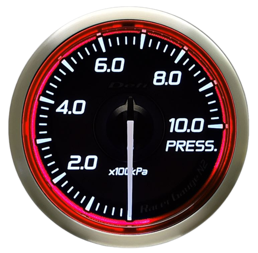 DEFI Racer Pressure Gauge N2 52mm SI 1000KPA Red