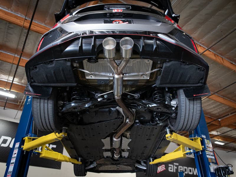 aFe Takeda 2.5in 304SS Sistema de escape con eje trasero 17-19 Honda Civic Type R L4-2.0L (t) - Punta pulida