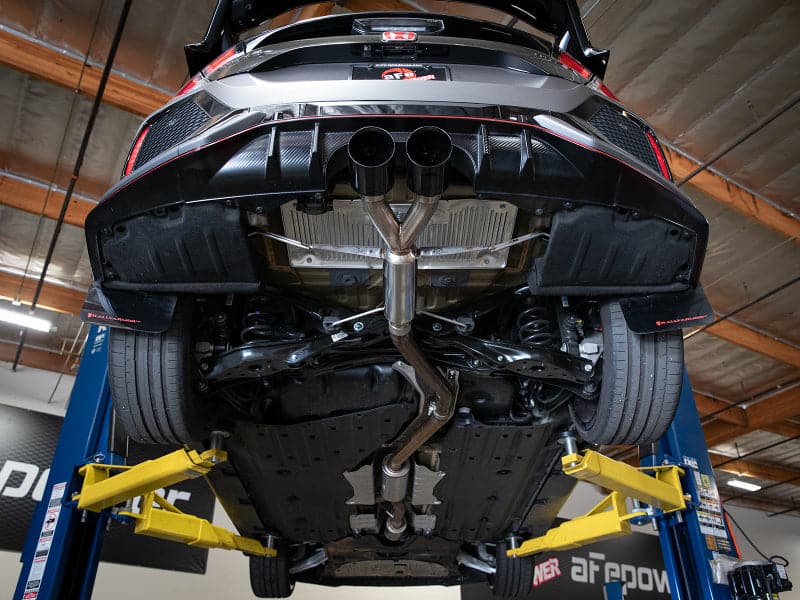 aFe Takeda Sistema de escape con eje trasero 304SS de 2.5 pulgadas 17-19 Honda Civic Type R L4-2.0L (t) - Punta negra