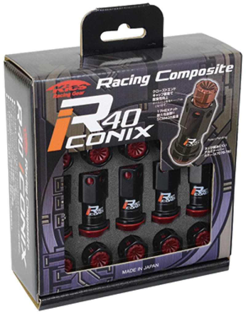 Project Kics 20 PCS (NO LOCKS) Black R40 Iconix W/ Plastic Cap (Black) - 12X1.25 (WRIF03KK)