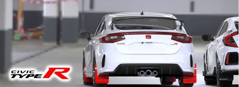 Rally Armor 2023+ Honda Civic Type R Guardabarros rojo Logotipo negro