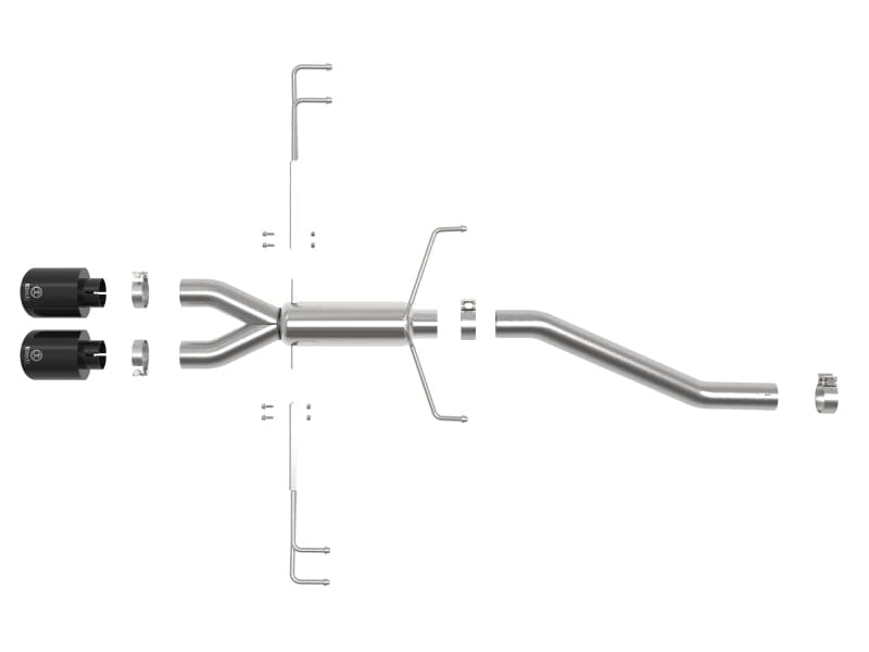 aFe Takeda Sistema de escape con eje trasero 304SS de 2.5 pulgadas 17-19 Honda Civic Type R L4-2.0L (t) - Punta negra