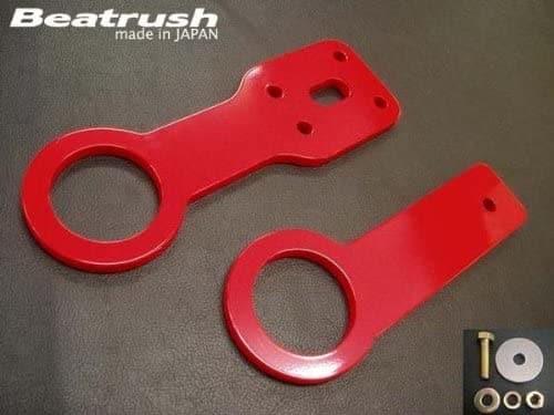 Beatrush Front and Rear Red Tow Hook Set for 1989-2005 Miata (NA/NB)