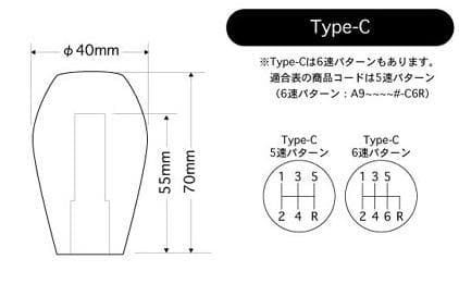 Beatrush Shift Knob M10x1.25 "Black" Type C