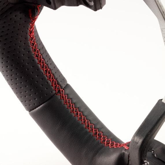 Damd Red Stitch D-Shape Steering Wheel - Legacy/ Outback, Forester, Crosstrek 2015+