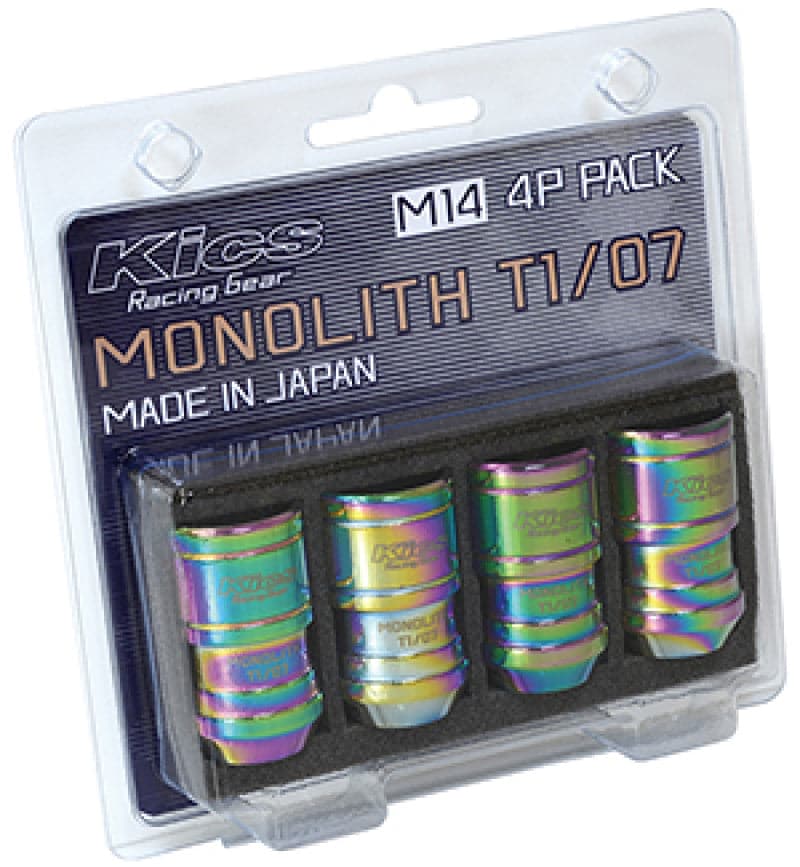 Project Kics 14 x 1.5 Neochrome T1/07 Monolith Lug Nuts - 4 Pcs (WMN04N4P)
