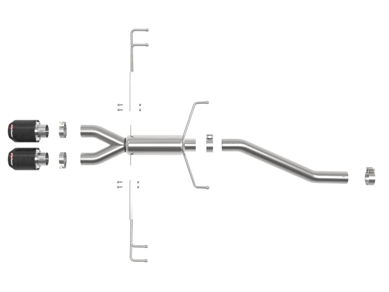 aFe Takeda Sistema de escape con eje trasero 304SS de 2,5 pulgadas 17-19 Honda Civic Type R L4-2.0L (t)