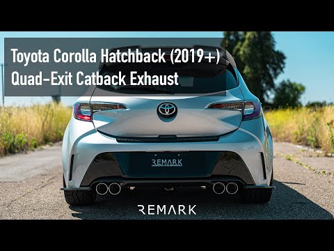 Remark 2019+ Toyota Corolla Hatchback Quad-Exit Cat-Back Exhaust Burnt Stainless Steel | RK-C4063T-01P