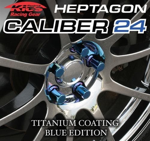 Kics Heptagon Caliber 24 Lug Nuts "Titanium Blue Coating" 12x1.50