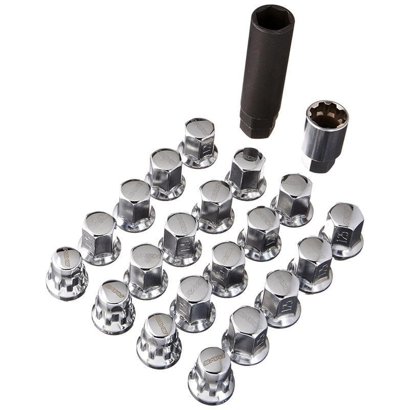 Rays 17HEX Lug Nuts + Locks - Chrome | 12x1.25 (W1712125C