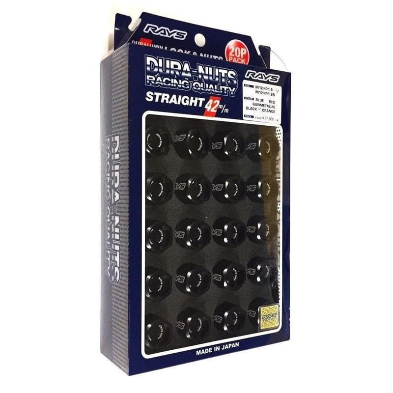 Rays Dura Nut L42 Black Lug Nuts & Locks | M12X1.25