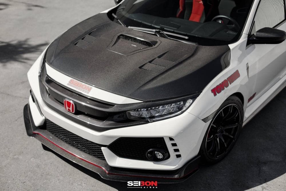 Seibon TS Carbon Fiber Hood - 2017+ Honda Civic Type R