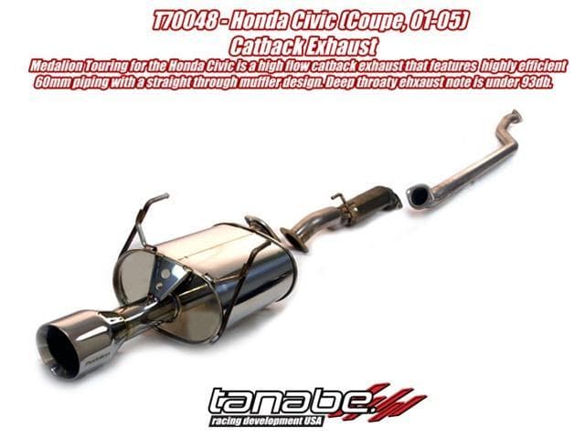 Tanabe Medalion Touring Cat-Back Civic Coupe EX, DX/LX 01-05 60mm