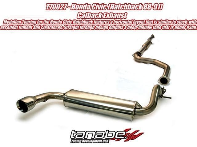 Tanabe Medalion Touring Cat-Back Civic Hatchback 88-91 60mm