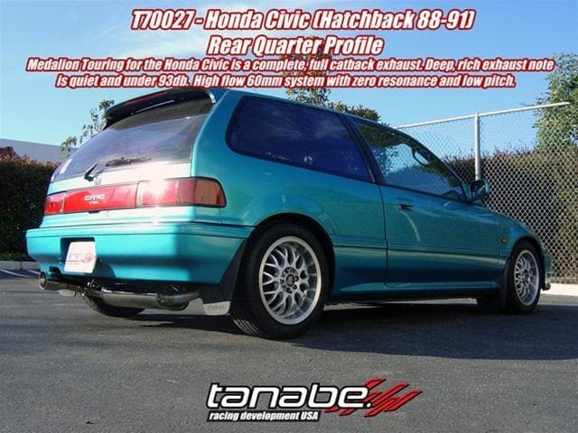 Tanabe Medalion Touring Cat-Back Civic Hatchback 88-91 60mm