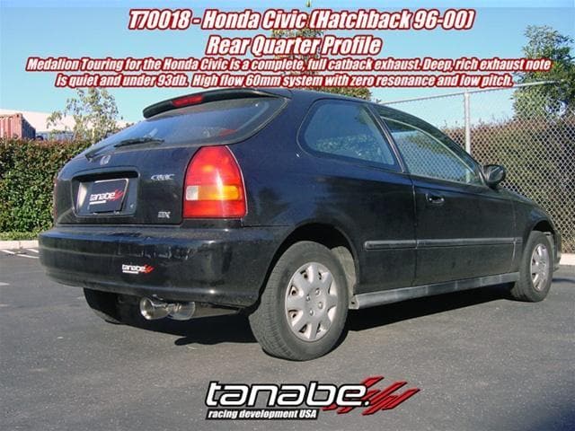 Tanabe Medalion Touring Cat-Back Civic Hatchback 96-00 60mm