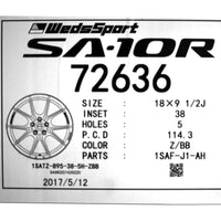 WedsSport SA-10R 18x9.5 +38 5x114.3 ZBB