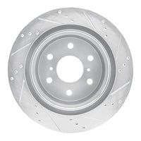 R1 Concepts Cadillac Escalade EXT Rear Left Drilled & Slotted Silver Brake Rotor (Part Number: RNC631-48053L)