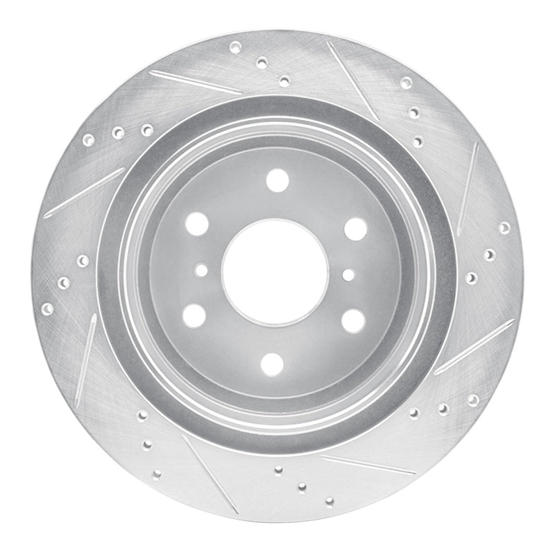 R1 Concepts Cadillac Escalade EXT Rear Left Drilled & Slotted Silver Brake Rotor (Part Number: RNC631-48053L)