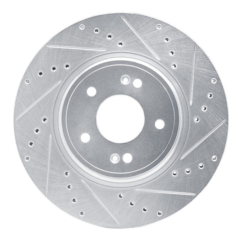 R1 Concepts Genesis G70 Front Right Drilled & Slotted Silver Brake Rotor (Part Number: RNC631-21040R)