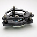 HKS HIPERMAX Touring FL5 front spacer configuration for approximately 19 mm lower ride height