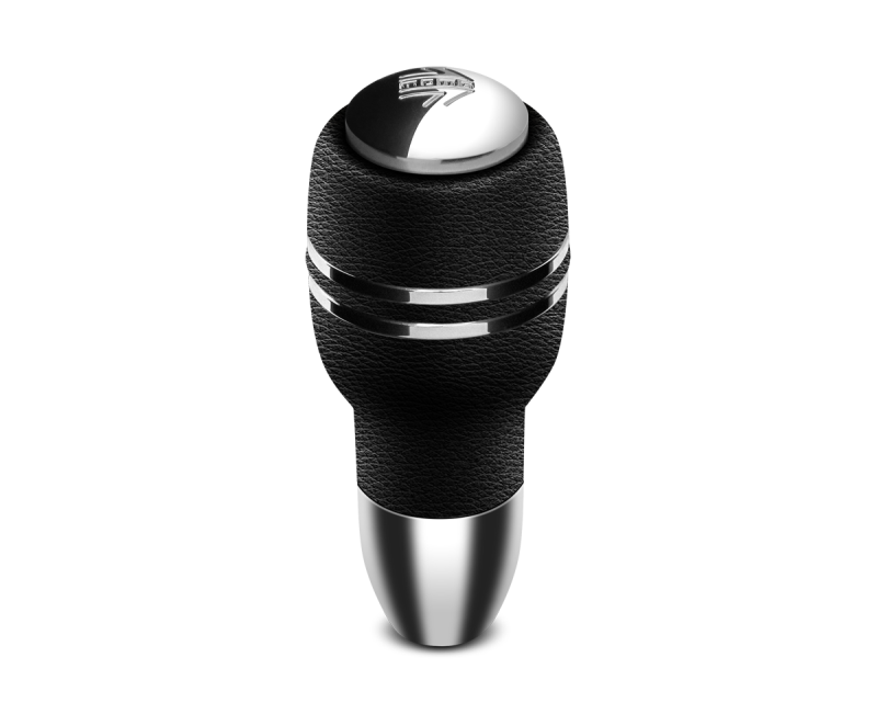 MOMO Automatico Shift Knob - Black Leather with Chrome Insert
