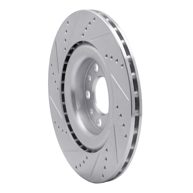 R1 2017-2025 Alfa Romeo Stelvio Rear Right Drilled & Slotted Silver Brake Rotor