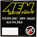 AEM Induction 3.5-Inch x 9-Inch Dryflow Conical Universal Air Filter - Reusable Synthetic Filter with Clamp-On Design