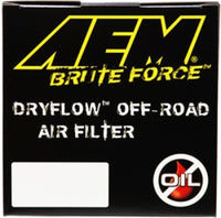 AEM Induction 3.5-Inch x 9-Inch Dryflow Conical Universal Air Filter - Reusable Synthetic Filter with Clamp-On Design