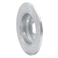 R1 Concepts Genesis G70 Rear Left Drilled & Slotted Silver Brake Rotor (Part Number: RNC631-21041L)
