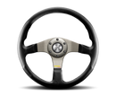 MOMO Tuner Steering Wheel 350 mm - Black Leather with Red Stitch and Black Spokes