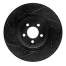 R1 2005-2023 Chrysler 300 Front Right Drilled & Slotted Black Brake Rotor