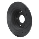 R1 2005-2022 Acura TSX Rear Left Drilled & Slotted Black Brake Rotor
