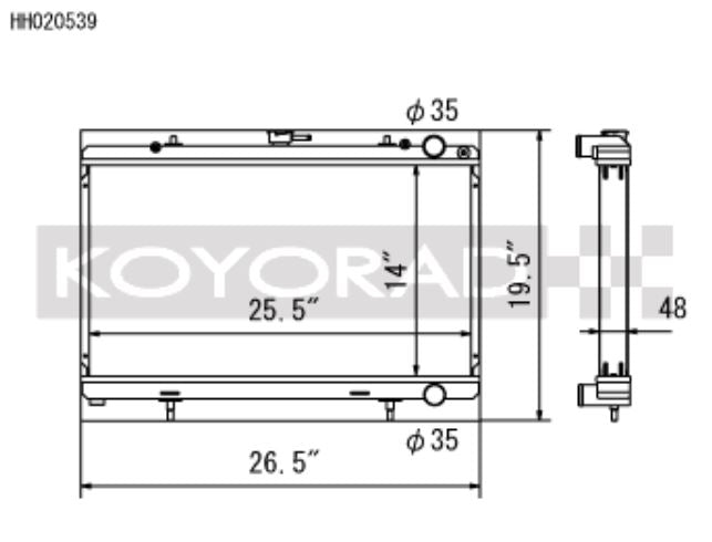Koyo 89-94 Nissan 240SX S13 2.4L KA24E/DE (MT) Radiator (HH020539