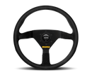 MOMO MOD78 350 mm Black Suede Steering Wheel with Black Spokes