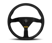 MOMO MOD78 350 mm Black Suede Steering Wheel with Black Spokes